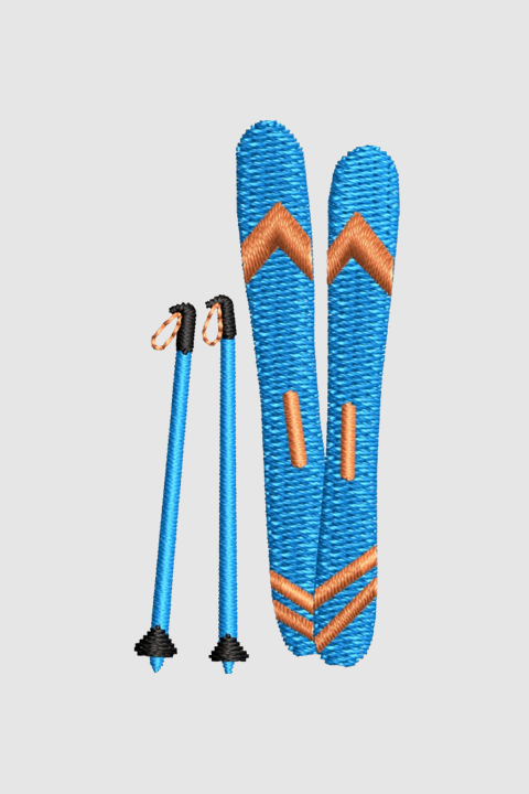 Skiing | Embroidered T-Shirt | Regular Fit