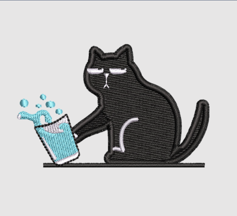 Cat | Embroidered T-Shirt | Oversized Fit