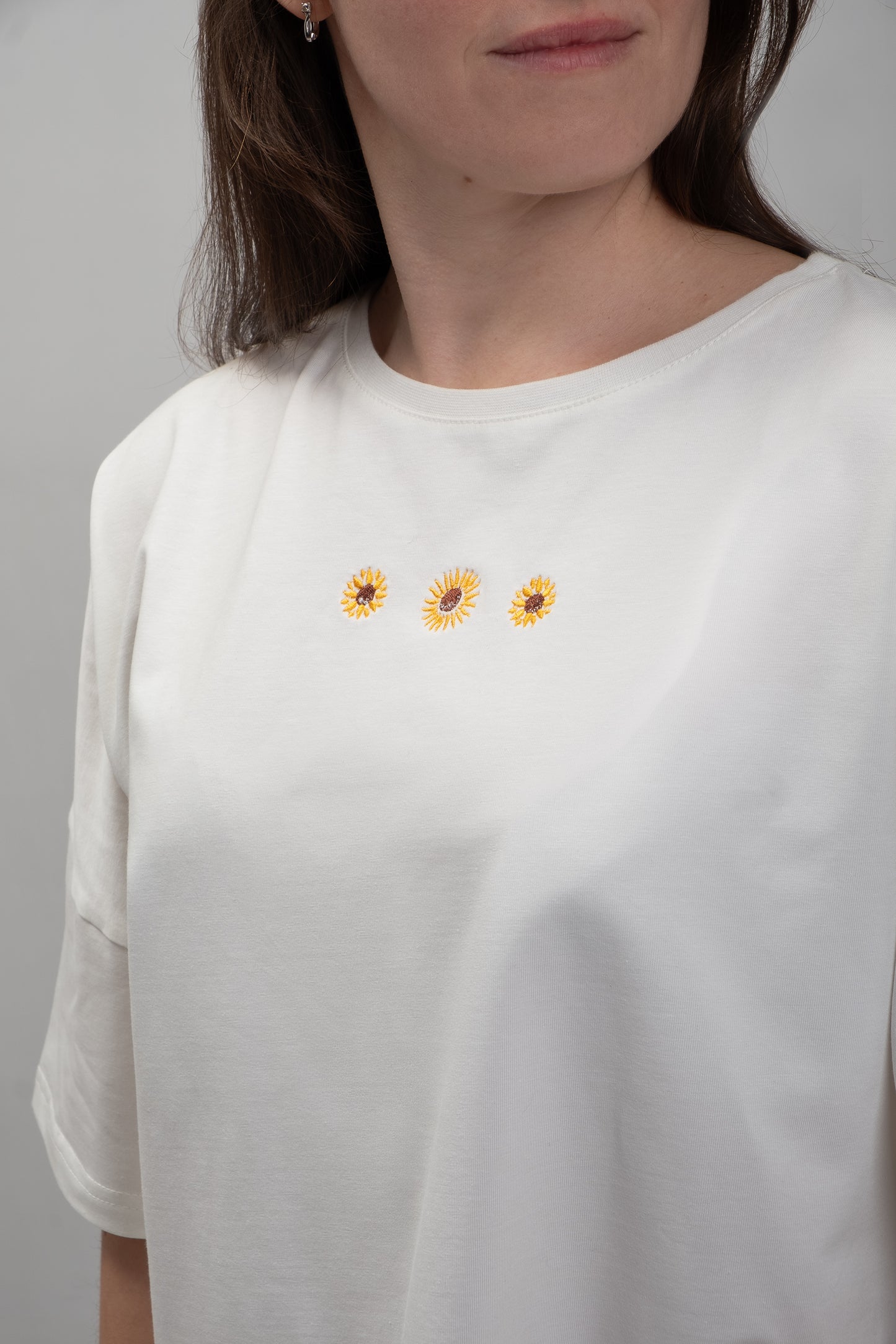 Sunflowers | Embroidered T-Shirt | Oversized