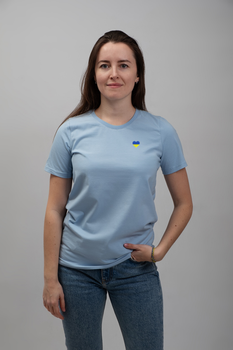 Heart with Ukraine | Embroidered T-Shirt | Regular Fit
