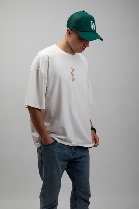 Cotton Branch | Embroidered T-Shirt | Oversized Fit