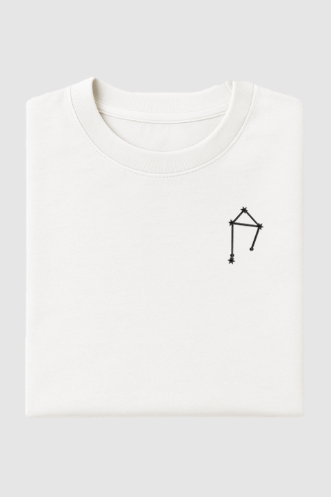 Libra Constellation | Embroidered T-Shirt | Oversized Fit