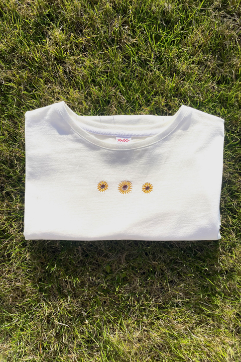 Sunflowers | Embroidered T-Shirt | Regular Fit