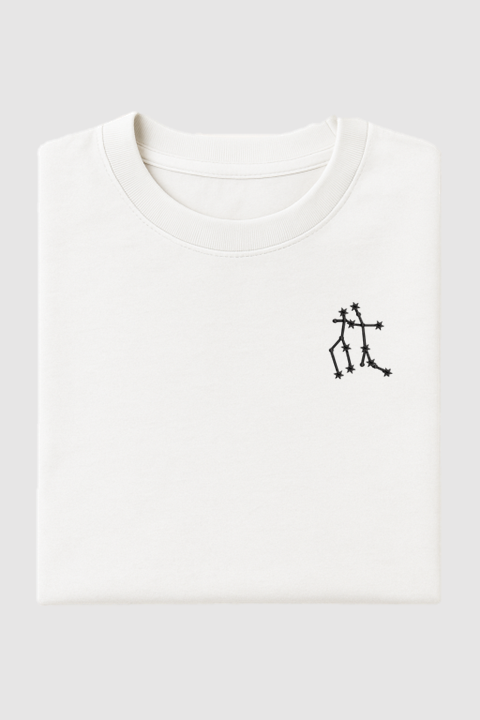 Gemini Constellation | Embroidered T-Shirt | Oversized Fit