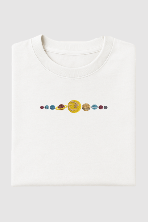 Solar System | Embroidered T-Shirt | Oversized Fit