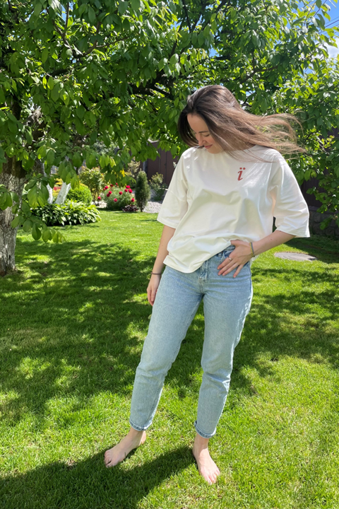 Letter "Ї" | Embroidered T-Shirt | Oversized Fit