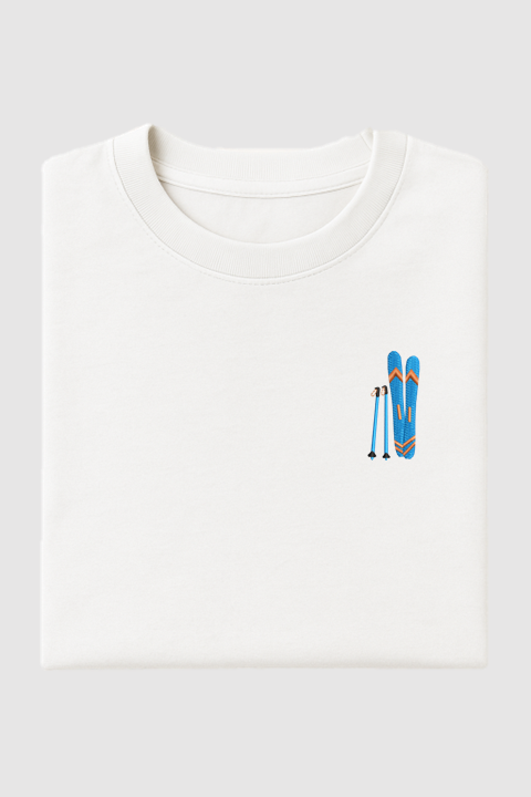 Skiing | Embroidered T-Shirt | Regular Fit